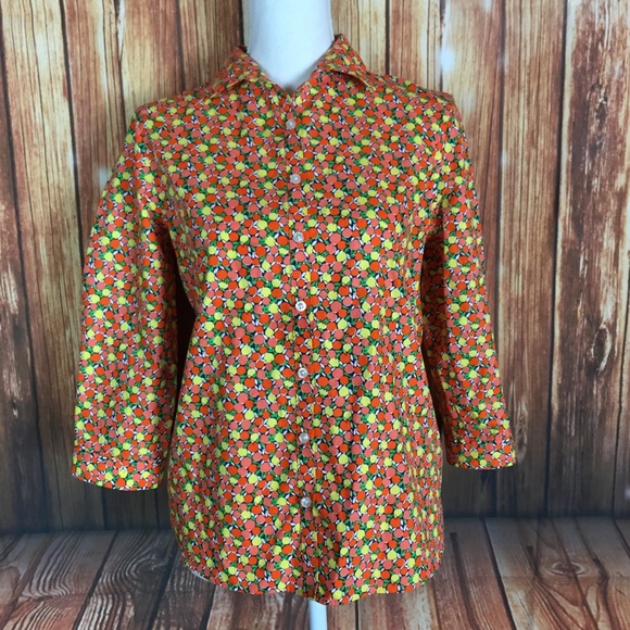 Lands End Non Iron Supima Citrus ButtonDown Blouse